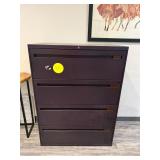3-drawer lateral file, metal, purple