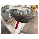 HD industrial plastic flat cart, pneumatic wheels