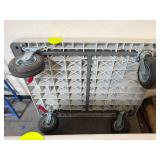 HD industrial plastic flat cart, pneumatic wheels