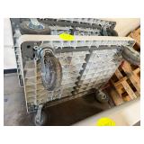 HD industrial plastic flat cart, pneumatic wheels