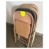 (8) metal folding chairs, various colors