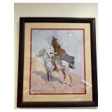Frederic Remington reproduction wall art. Framed.