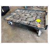 HD industrial plastic flat cart, pneumatic wheels