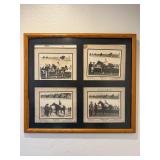 Wall art, black & white photos of race horses
