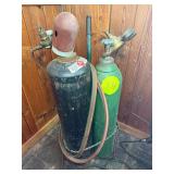 Welding Cart with 4 bottles, torch, gauges.