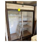 Refrigerated reach-in converted to shelving unit
