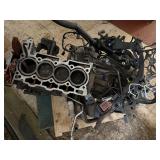 (2) engine blocks, manafold, w/engine stand