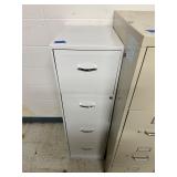 White metal filing cabinet