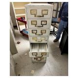 White metal file cabinet