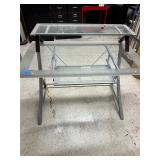 Glass top computer desk with corner