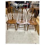Spindle back chairs, wooden