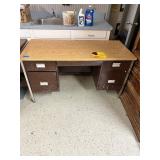 Metal desk with wooden top
