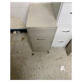 Two drawer metal file cabinet