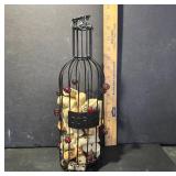 Wire Wine Cork Holder with Red Accents