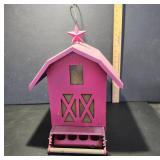 Metal Birdhouse Feeder With Star Top