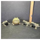 Four Frog Sculptures