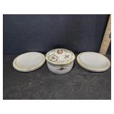 The Kneale Ceramic Lidded Dish with Plates