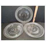 Three Pressed Glass Plates