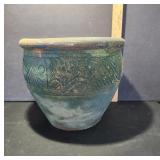Green Glazed Ceramic Planter Pot