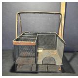 Metal Wire Basket with Dividers and Handle