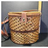 Wicker Picnic Basket with Leather Straps