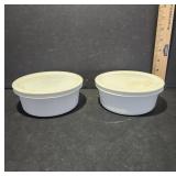 Two White Plastic Storage Containers