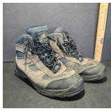 Blue and Brown Hiking Boots