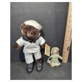 Sailor Teddy Bear and Cloth Doll Pair