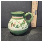 Hand-Painted Ceramic Pitcher Signed by Artist
