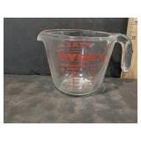 Pyrex Glass Measuring Cup with Red Markings
