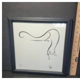 Framed Minimalist Cat Artwork
