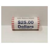 John Quincy Adams $25 Coin Roll