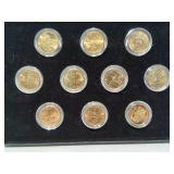 Set of 10 Collectorï¿½s Coins in Display Case
