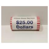 William Henry Harrison $25 Coin Roll