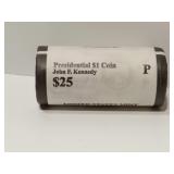 Presidential $1 Coin Roll ï¿½ JFK (P Mint)