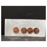 2009 Set of 4 Lincoln Cent Coins