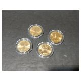 Set of Four Gold-Plated State Quarters