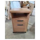 Wooden Mobile File Cabinet on Casters