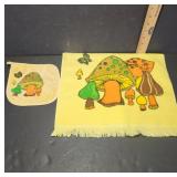 Yellow Mushroom Towel and Pot Holder Set