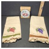 Decorative Towels and Coaster Set