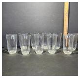 10 Clear Cut Glass Tumbler Glasses