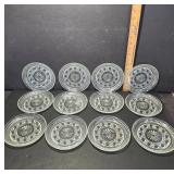 12 Pressed Glass Plates