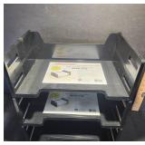 Office Desk Organizers, Black and Gray