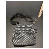 Polka Dot Crossbody Bag with Zippers