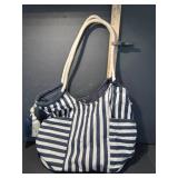 Blue and White Striped Tote Bag