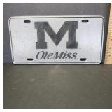 Metal Ole Miss License Plate