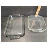 Two Clear Glass Baking Dishes