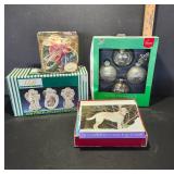 Holiday Decor Lot With Ornaments & More