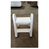 White Plastic Step Stool With Two Steps