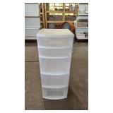 White Plastic 5-Drawer Storage Unit